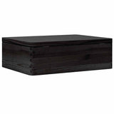 Houten kist met deksel 40x30x13 cm massief grenenhout zwart - AllerleiShop