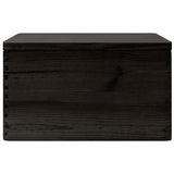 Houten kist met deksel 40x30x23 cm massief grenenhout zwart - AllerleiShop