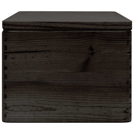 Houten kist met deksel 40x30x23 cm massief grenenhout zwart - AllerleiShop