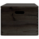 Houten kist met deksel&handvatten 40x30x23cm grenenhout zwart - AllerleiShop