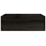 Houten kist met handvatten 40x30x13 cm massief grenenhout zwart - AllerleiShop