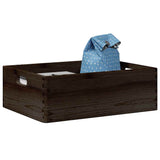 Houten kist met handvatten 40x30x13 cm massief grenenhout zwart - AllerleiShop