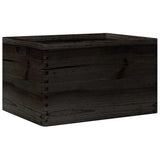 Houten kist met handvatten 40x30x23 cm massief grenenhout zwart - AllerleiShop