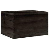 Houten kist met handvatten 40x30x23 cm massief grenenhout zwart - AllerleiShop