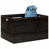 Houten kist met handvatten 40x30x23 cm massief grenenhout zwart - AllerleiShop