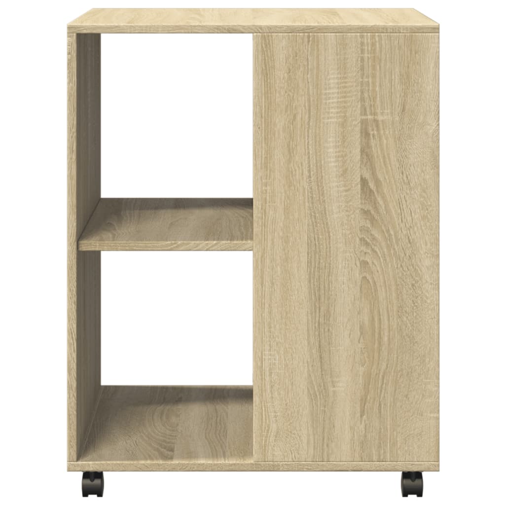 Bijzettafel met wieltjes 55x60x78 cm hout sonoma eikenkleurig - AllerleiShop