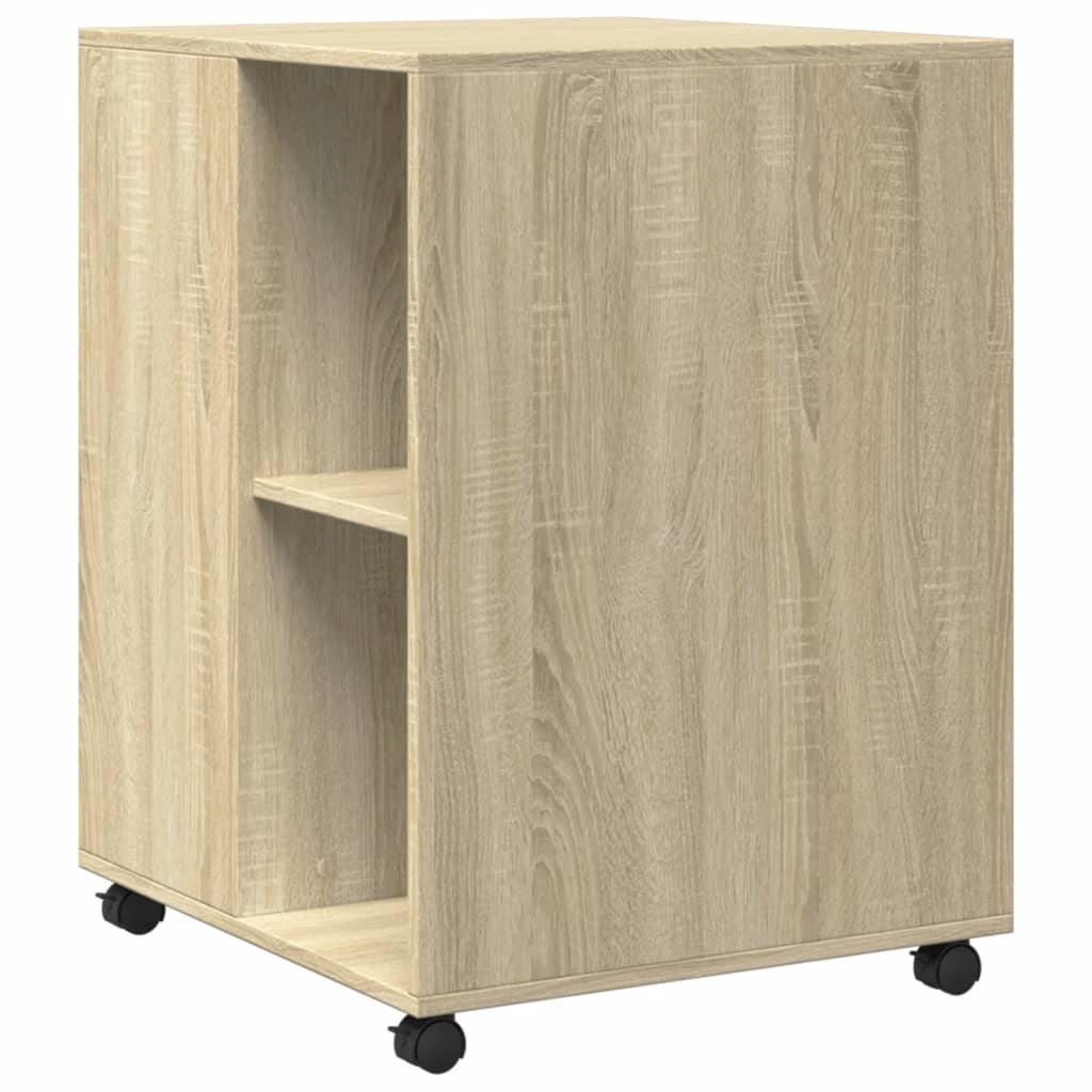 Bijzettafel met wieltjes 55x60x78 cm hout sonoma eikenkleurig - AllerleiShop