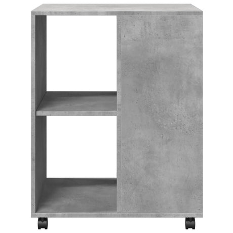 Bijzettafel met wieltjes 55x60x78 cm bewerkt hout betongrijs - AllerleiShop