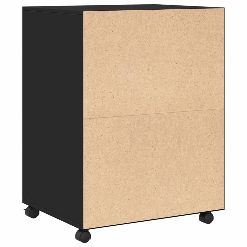 Rolkast 60x48x81 cm bewerkt hout zwart - AllerleiShop