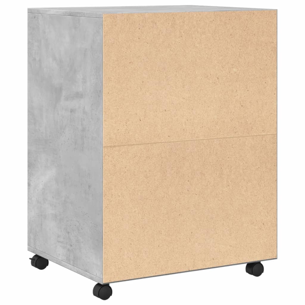 Rolkast 60x48x81 cm bewerkt hout betongrijs - AllerleiShop