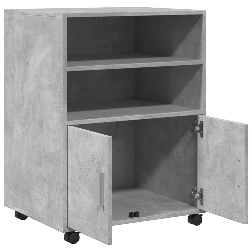 Rolkast 60x48x81 cm bewerkt hout betongrijs - AllerleiShop