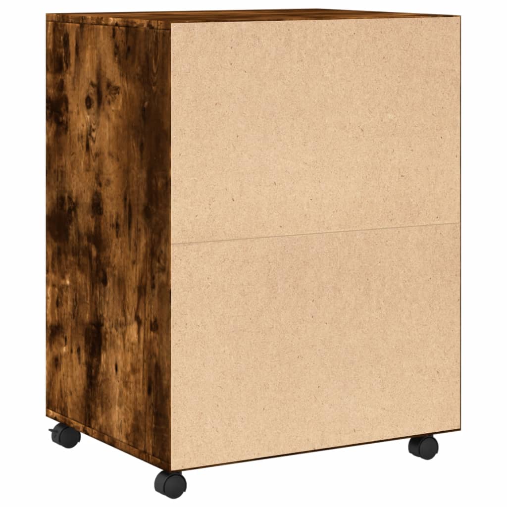 Rolkast 60x48x81 cm bewerkt hout gerookt eikenkleurig - AllerleiShop