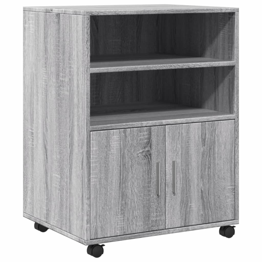 Rolkast 60x48x81 cm bewerkt hout grijs sonoma eikenkleurig - AllerleiShop