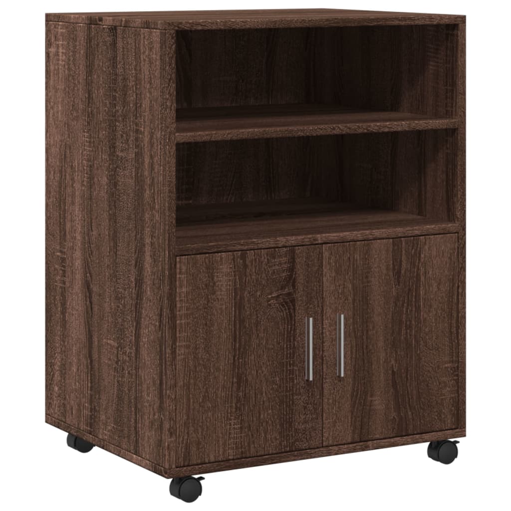 Rolkast 60x48x81 cm bewerkt hout bruin eikenkleur - AllerleiShop