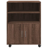 Rolkast 60x48x81 cm bewerkt hout bruin eikenkleur - AllerleiShop