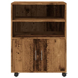 Rolkast 60x48x81 cm bewerkt hout oud houtkleurig - AllerleiShop