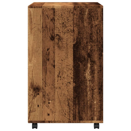 Rolkast 60x48x81 cm bewerkt hout oud houtkleurig - AllerleiShop