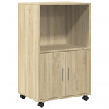 Rolkast 55x40x91 cm bewerkt hout sonoma eikenkleurig - AllerleiShop