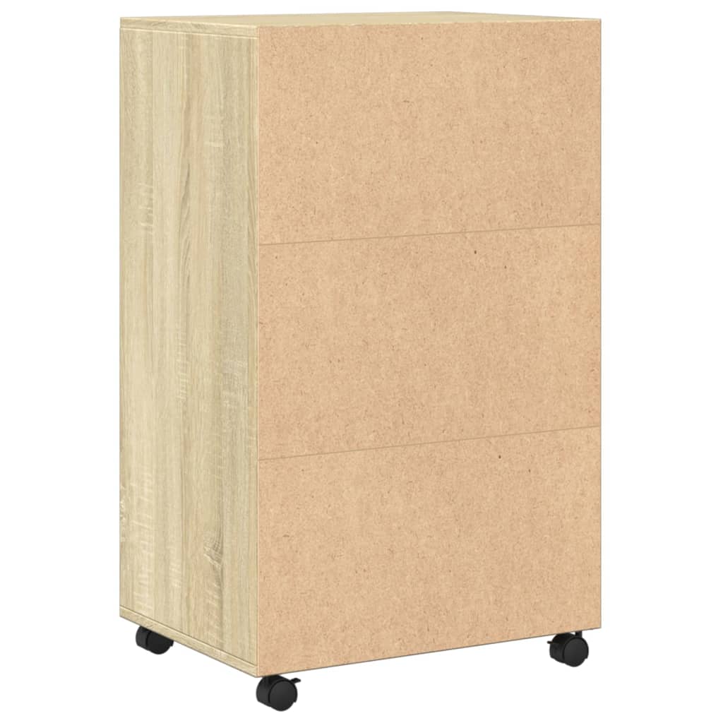 Rolkast 55x40x91 cm bewerkt hout sonoma eikenkleurig - AllerleiShop