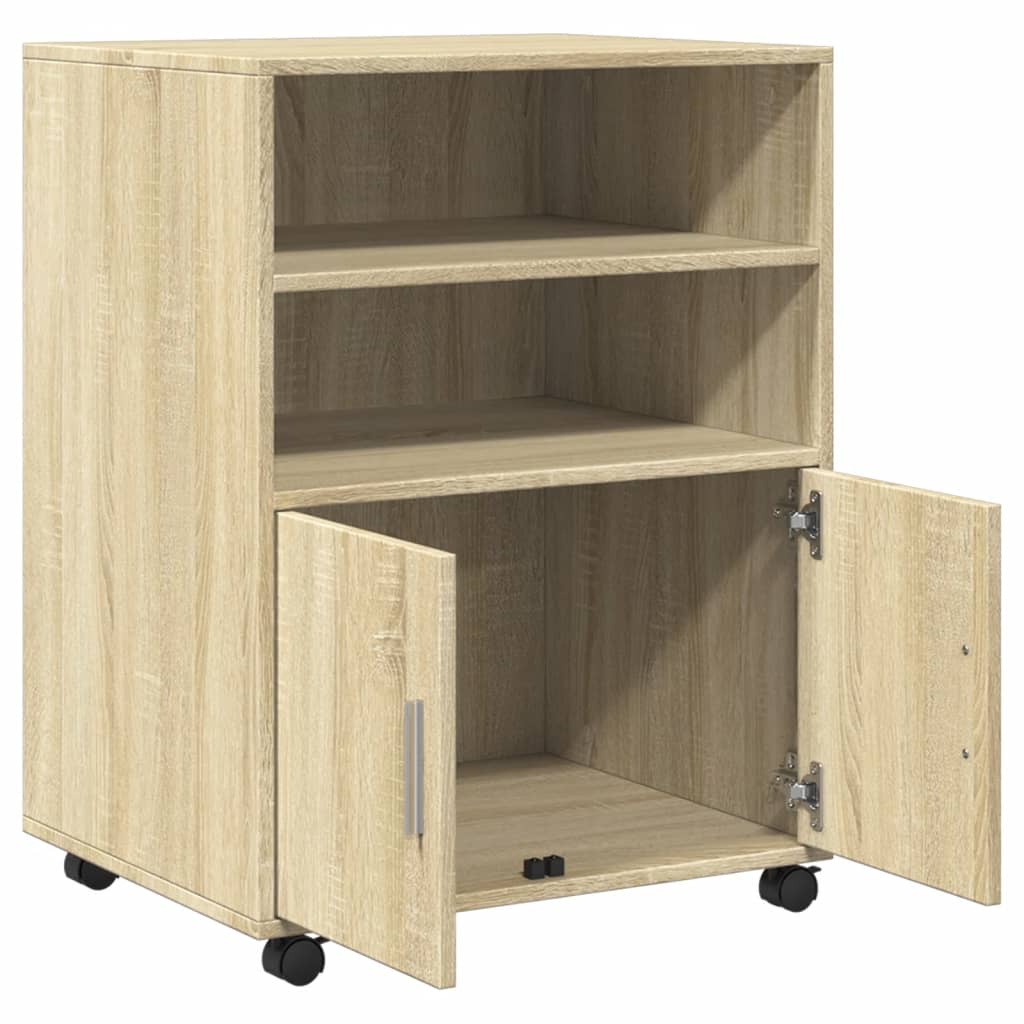 Rolkast 55x40x91 cm bewerkt hout sonoma eikenkleurig - AllerleiShop