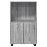 Rolkast 55x40x91 cm bewerkt hout grijs sonoma eikenkleurig - AllerleiShop