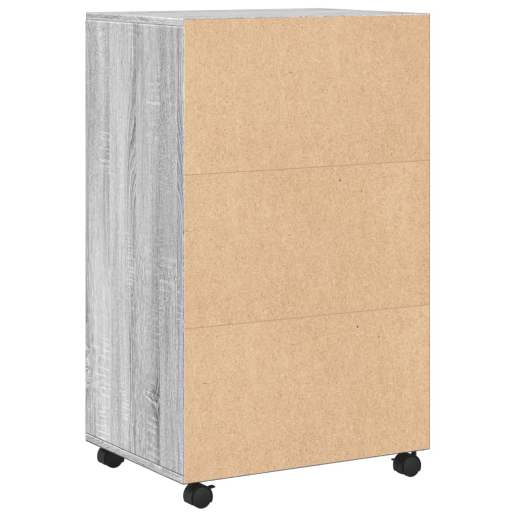 Rolkast 55x40x91 cm bewerkt hout grijs sonoma eikenkleurig - AllerleiShop