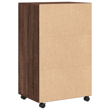 Rolkast 55x40x91 cm bewerkt hout bruin eikenkleurig - AllerleiShop