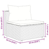 6-delige Loungeset met kussens poly rattan zwart - AllerleiShop