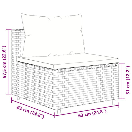 6-delige Loungeset met kussens poly rattan zwart - AllerleiShop