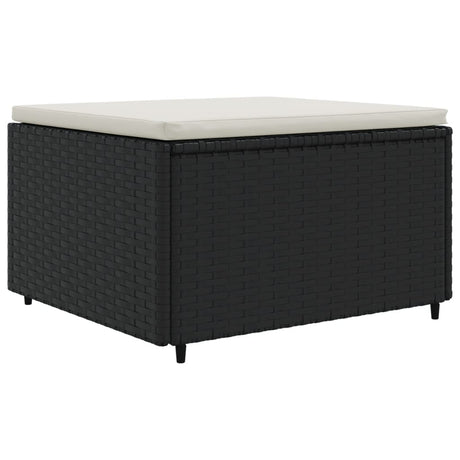 6-delige Loungeset met kussens poly rattan zwart - AllerleiShop