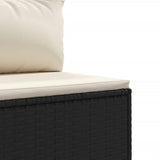 6-delige Loungeset met kussens poly rattan zwart - AllerleiShop
