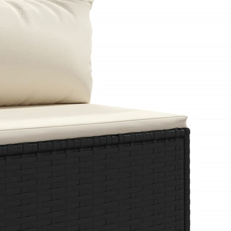 6-delige Loungeset met kussens poly rattan zwart - AllerleiShop