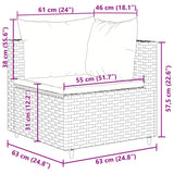 6-delige Loungeset met kussens poly rattan zwart - AllerleiShop