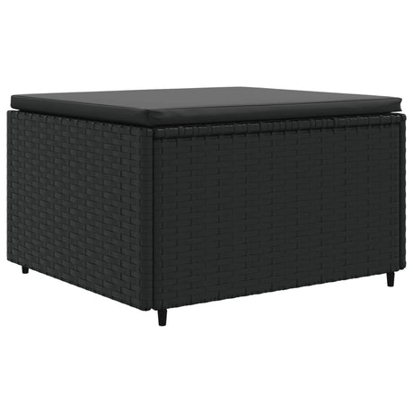 6-delige Loungeset met kussens poly rattan zwart - AllerleiShop