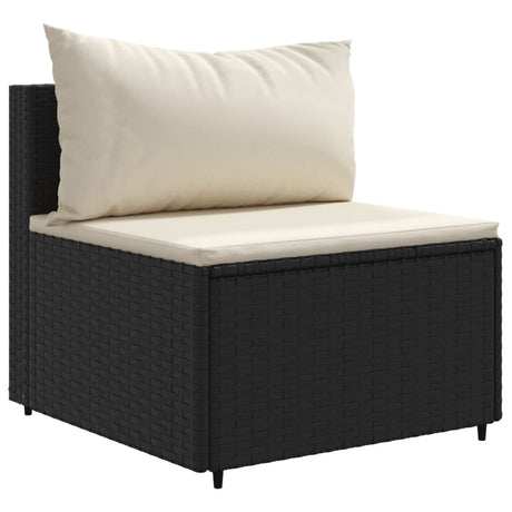 6-delige Loungeset met kussens poly rattan zwart - AllerleiShop