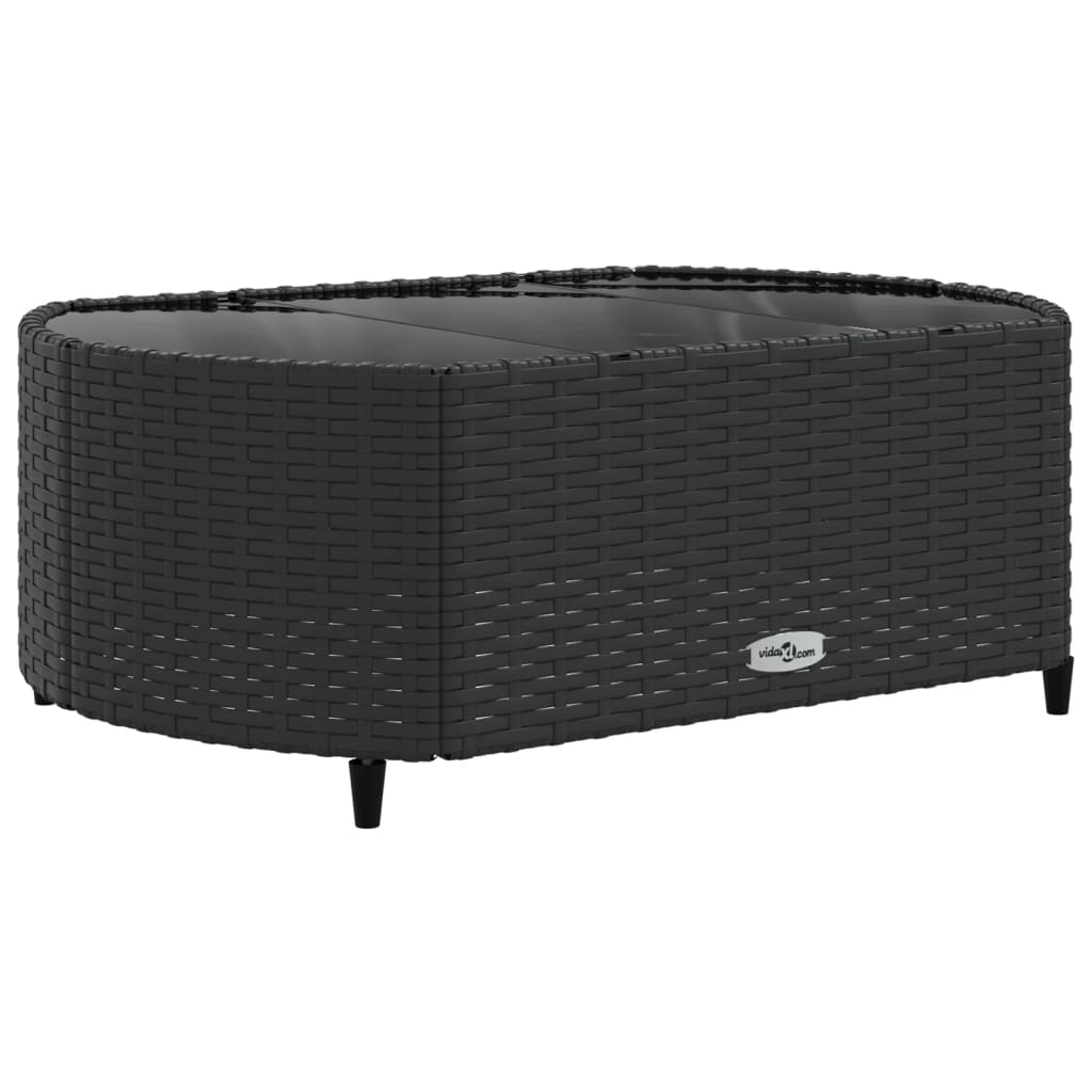 6-delige Loungeset met kussens poly rattan zwart - AllerleiShop