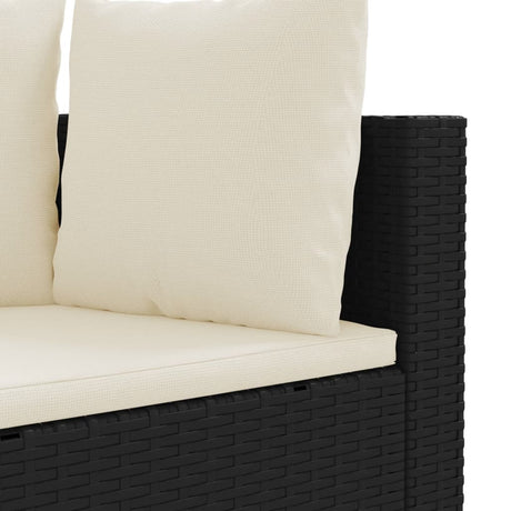 6-delige Loungeset met kussens poly rattan zwart - AllerleiShop