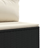 6-delige Loungeset met kussens poly rattan zwart - AllerleiShop