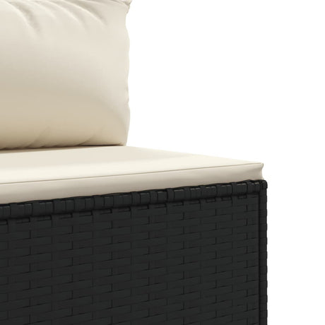 6-delige Loungeset met kussens poly rattan zwart - AllerleiShop