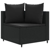 6-delige Loungeset met kussens poly rattan zwart - AllerleiShop