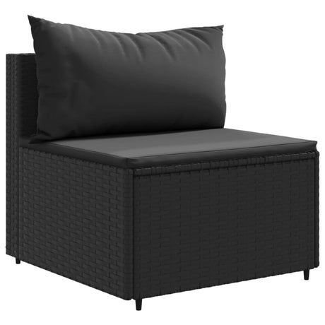 6-delige Loungeset met kussens poly rattan zwart - AllerleiShop