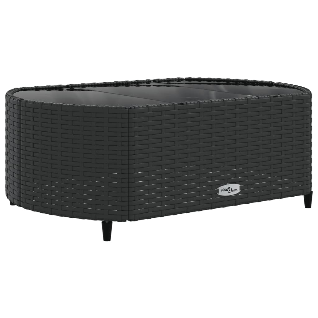 6-delige Loungeset met kussens poly rattan zwart - AllerleiShop