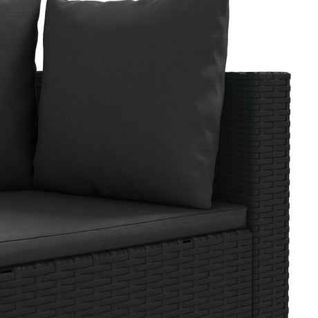 6-delige Loungeset met kussens poly rattan zwart - AllerleiShop