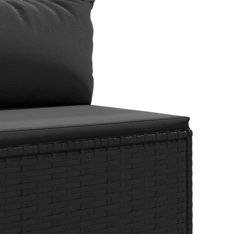 6-delige Loungeset met kussens poly rattan zwart - AllerleiShop