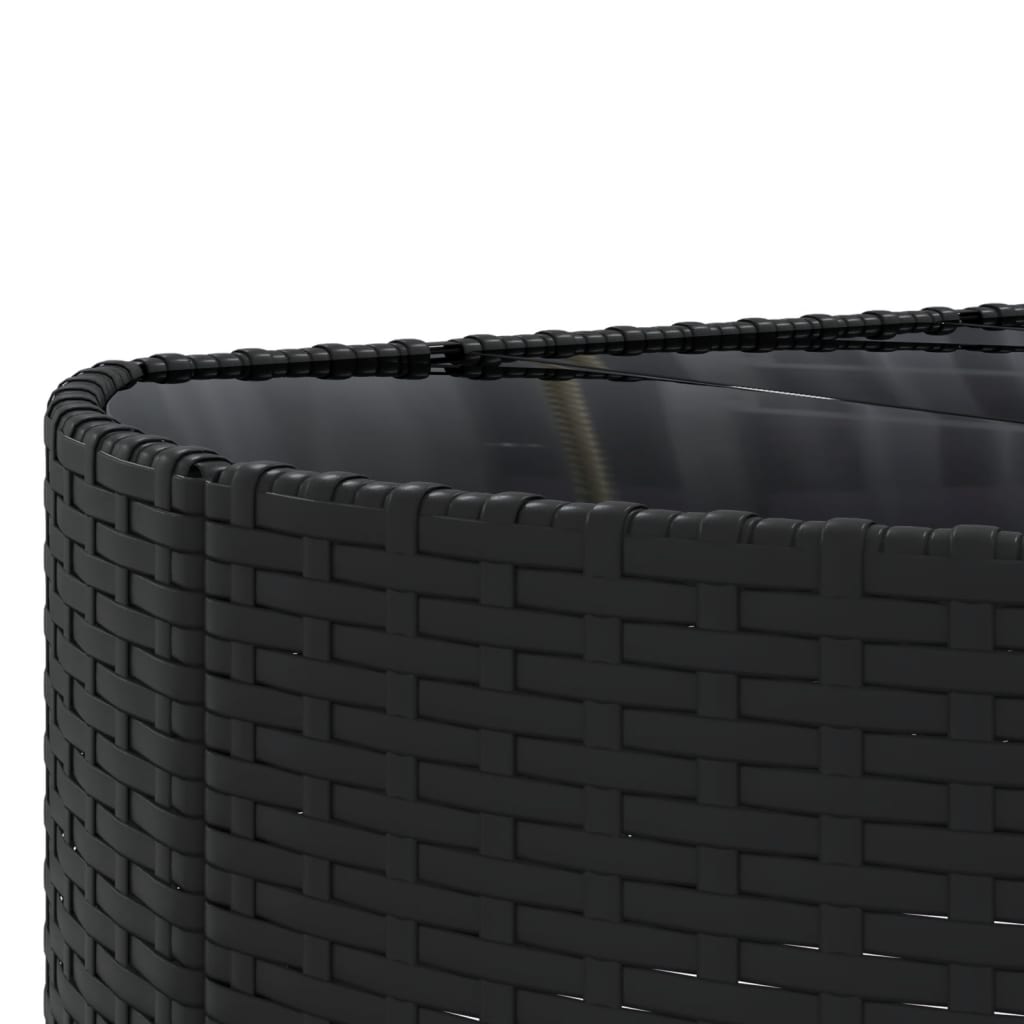 6-delige Loungeset met kussens poly rattan zwart - AllerleiShop