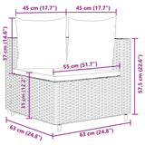 6-delige Loungeset met kussens poly rattan zwart - AllerleiShop