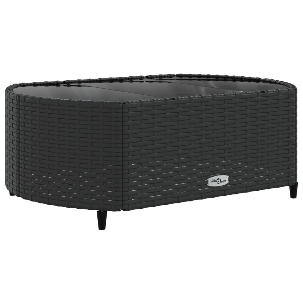 6-delige Loungeset met kussens poly rattan zwart - AllerleiShop