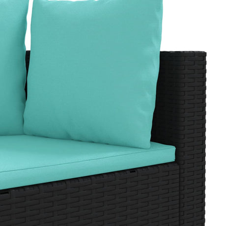 6-delige Loungeset met kussens poly rattan zwart - AllerleiShop