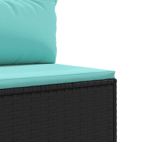 6-delige Loungeset met kussens poly rattan zwart - AllerleiShop