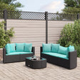 6-delige Loungeset met kussens poly rattan zwart - AllerleiShop